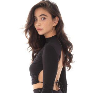 Are You Am I 'Saia' black open-back top